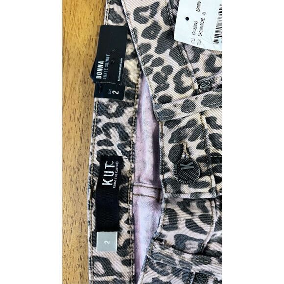 KUT FROM THE KLOTH DONNA ANKLE SKINNY LEOPARD PRINT JEANS WOMENS SIZE 2 NEW - Picture 6 of 12